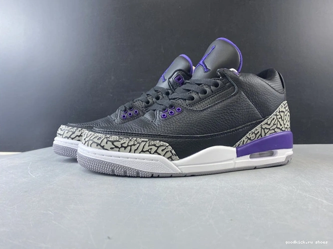 Purple CT8532- Court 3845 FlexibleFit Black Jordan3 1015
